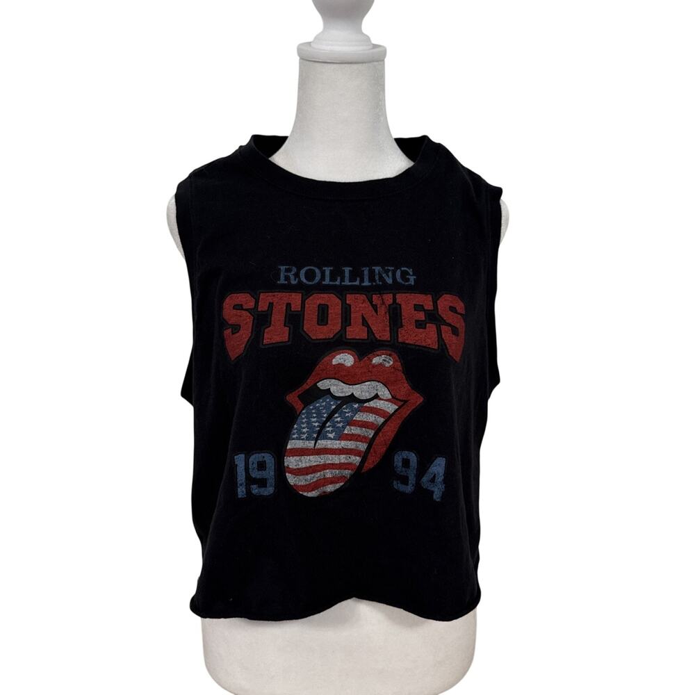 Rolling Stones 1994 American Flag Tongue Sleeveless Tank Top Black Bravado XL